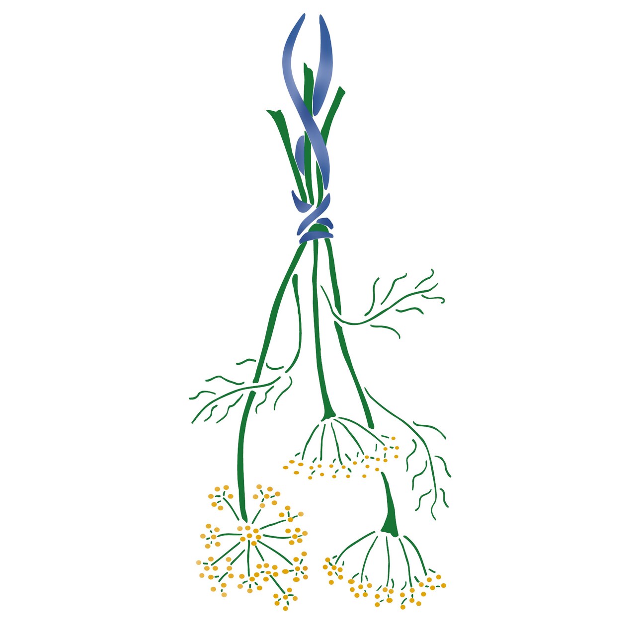 Hanging Dill Wall Stencil | 2198 by Designer Stencils | Reusable Art Craft Stencils for Painting |